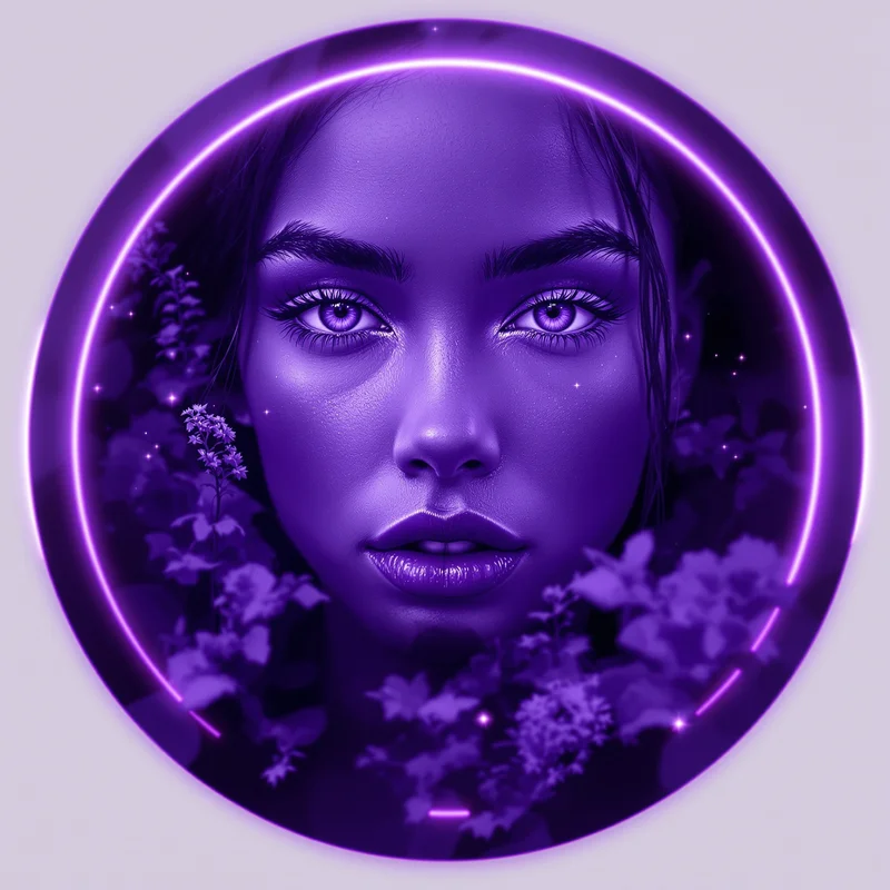 Purple profile image optimized for depth and recognition