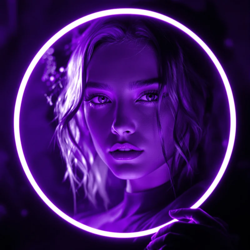 Purple profile image optimized for depth and recognition