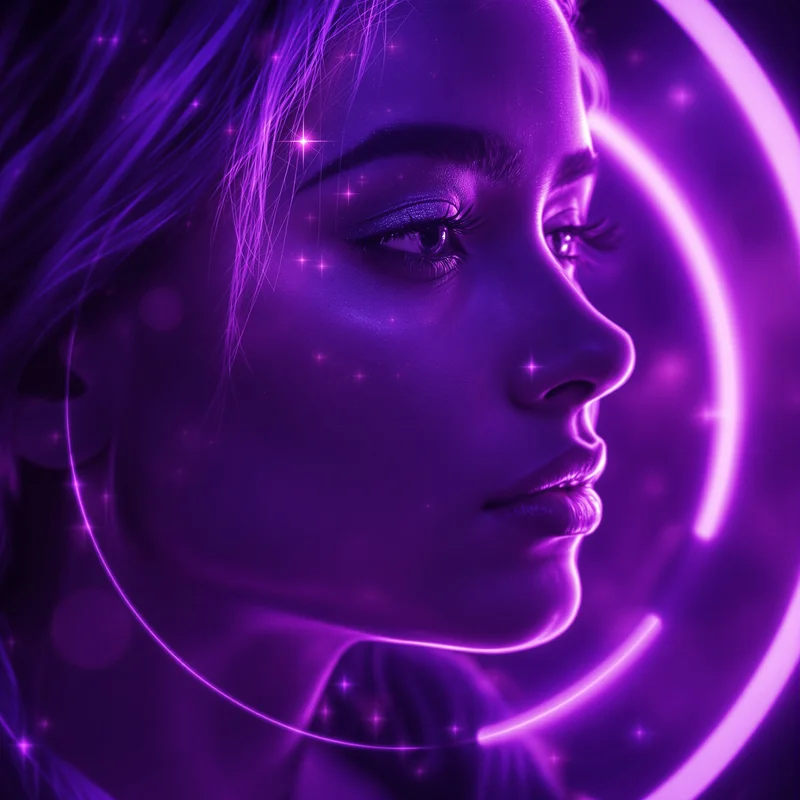 Purple profile image optimized for depth and recognition