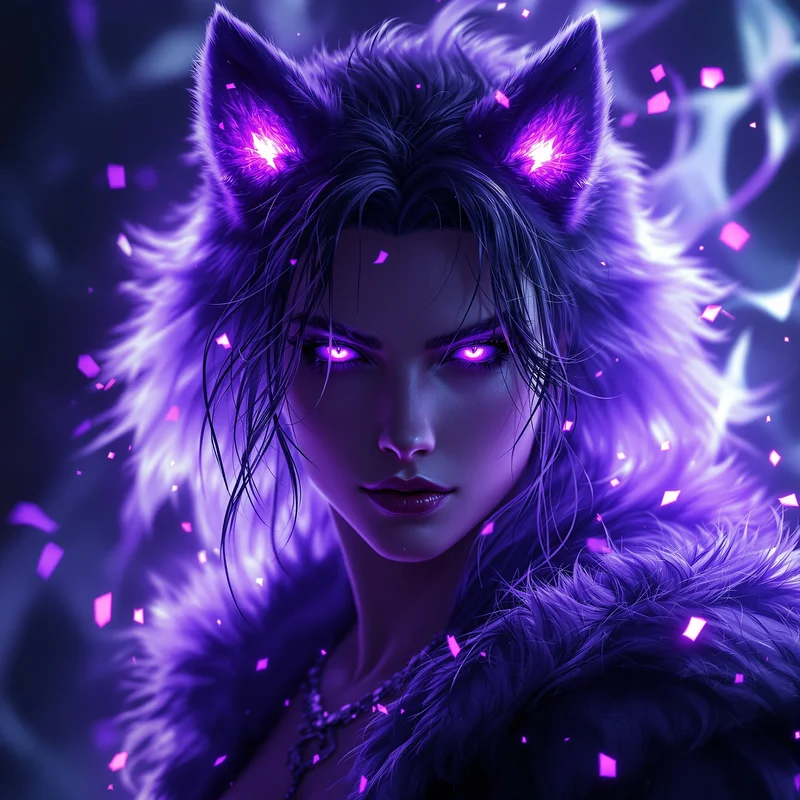 Purple wolf avatar.