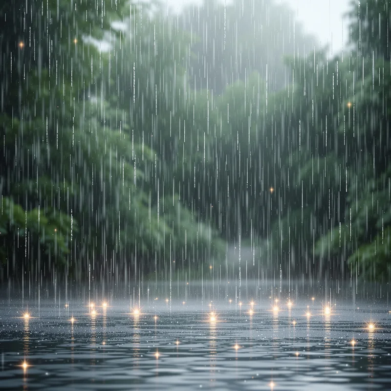 Eternal gentle rain background