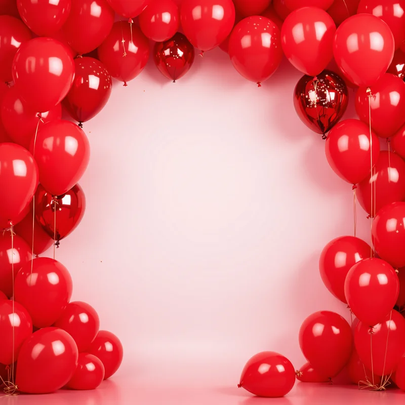 Red Balloon Cluster Background