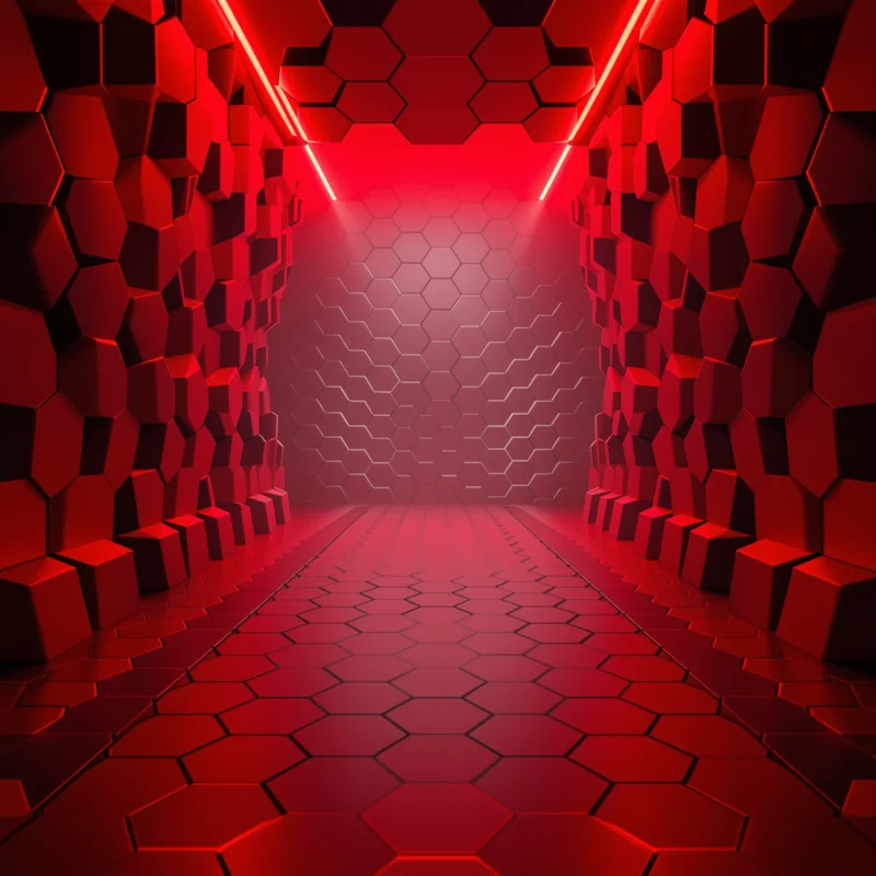 Red Hexagon Studio Background