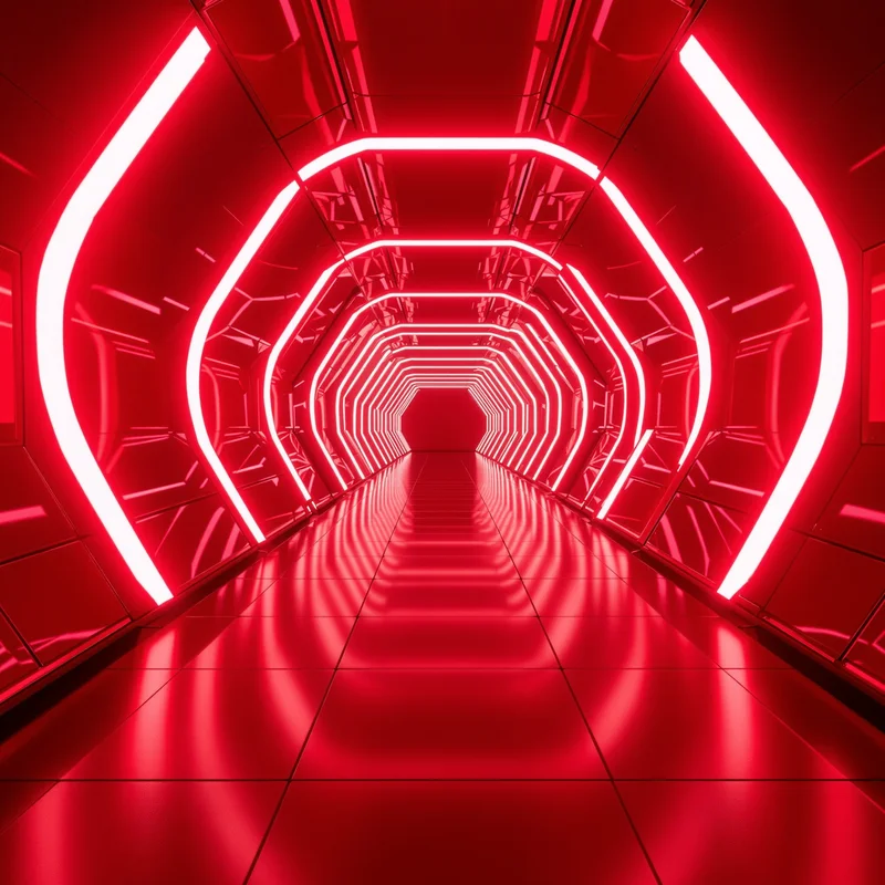 Red Neon Tunnel Background