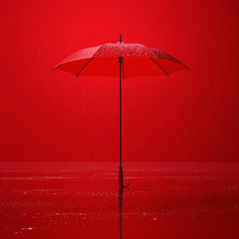 Red Umbrella Rain Background