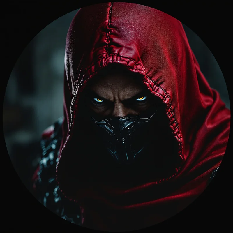 Red Hood avatar profile image with dark tone