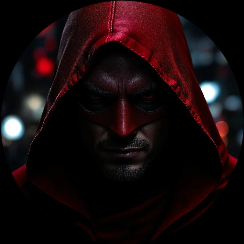 Red Hood PFP with strong vigilante composition