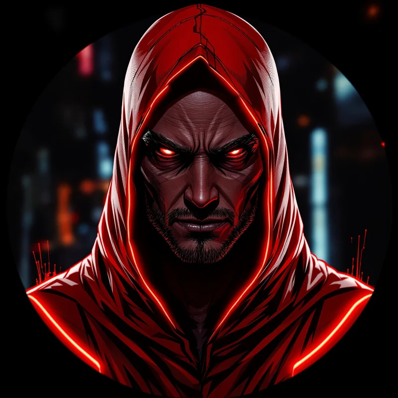 Red Hood avatar profile image with dark tone