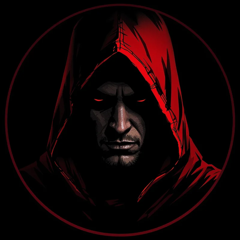 Red Hood avatar portrait with controlled intensity