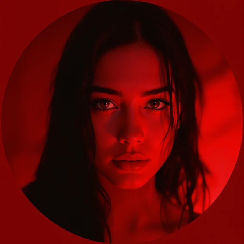 Red profile image optimized for visibility and impact