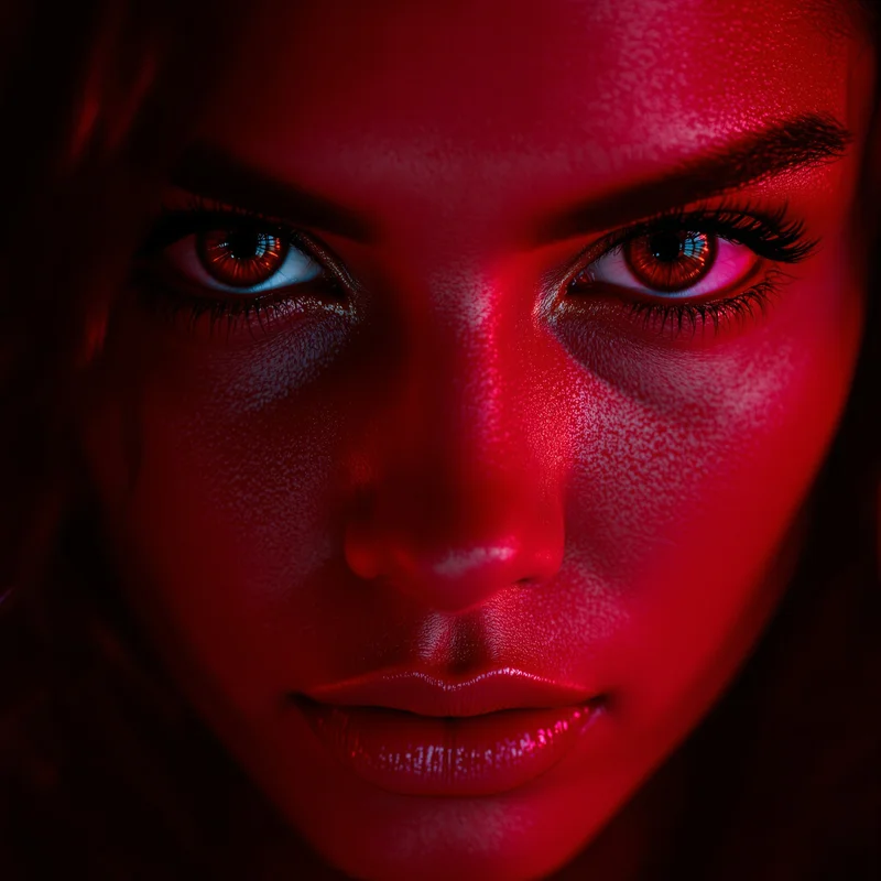 Red profile image optimized for visibility and impact