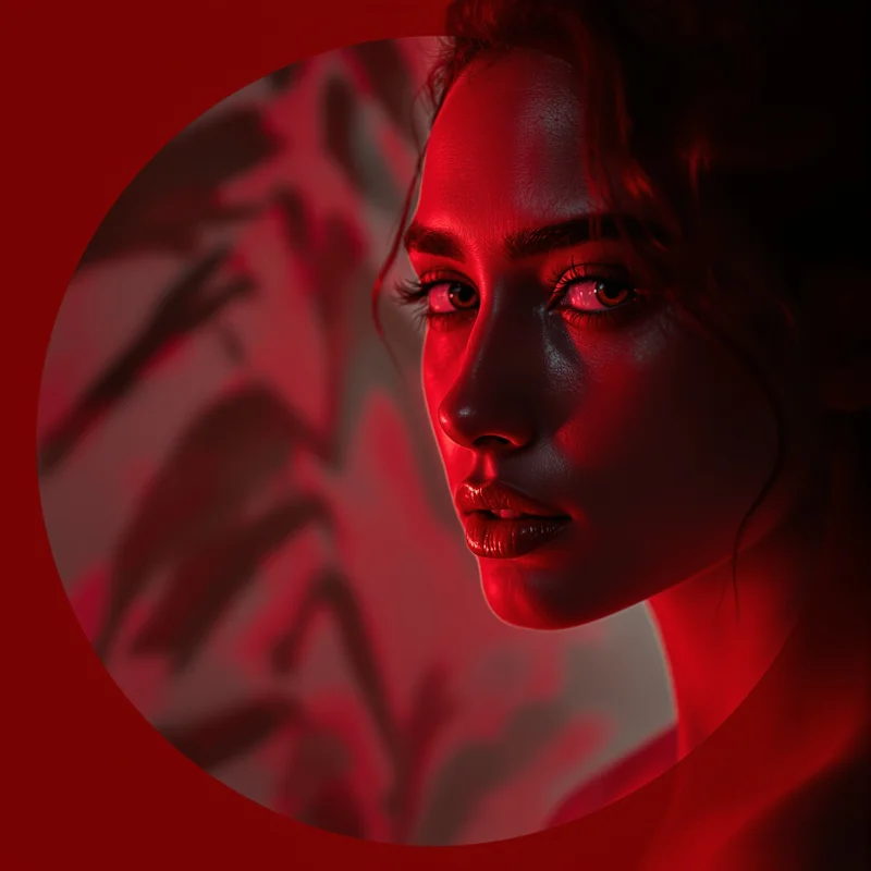 Red profile image optimized for visibility and impact