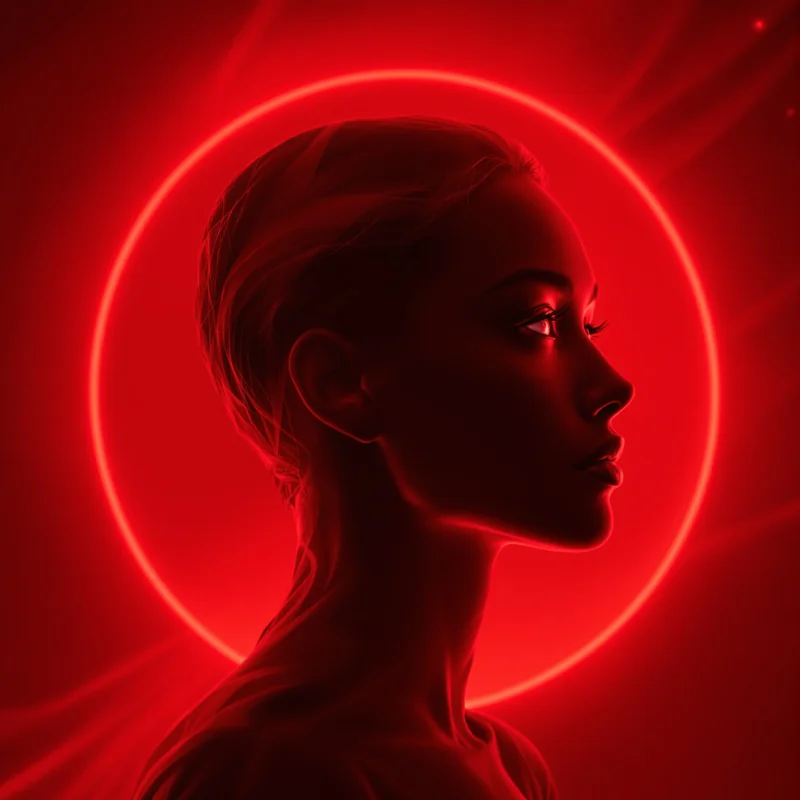 Red profile image optimized for visibility and impact