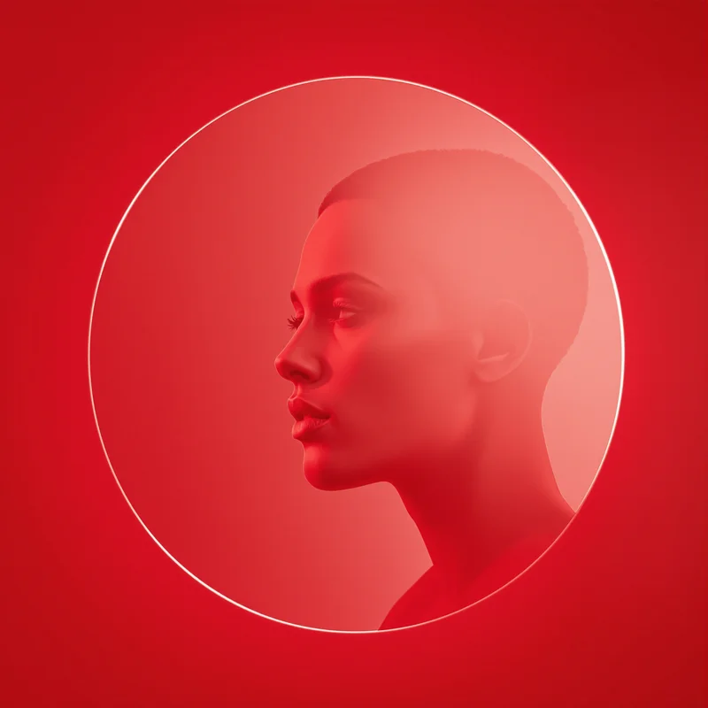 Red profile image optimized for visibility and impact