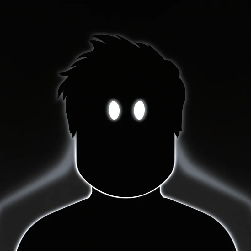 minimal black roblox pfp with clean silhouette readability