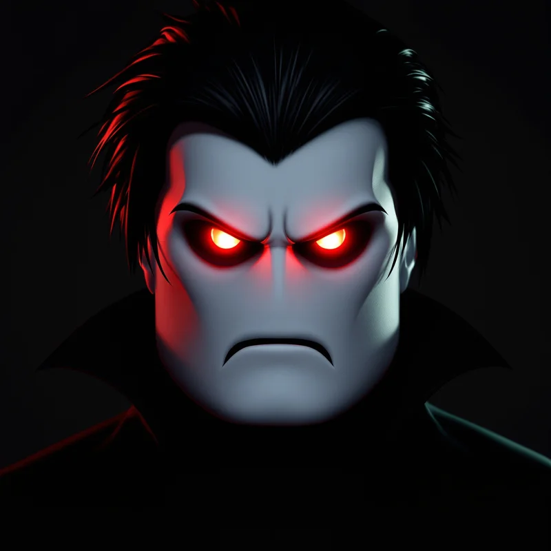 roblox vampire pfp with gothic red eyes