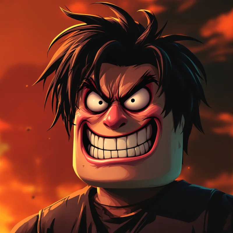 troll face roblox pfp with chaotic meme expression