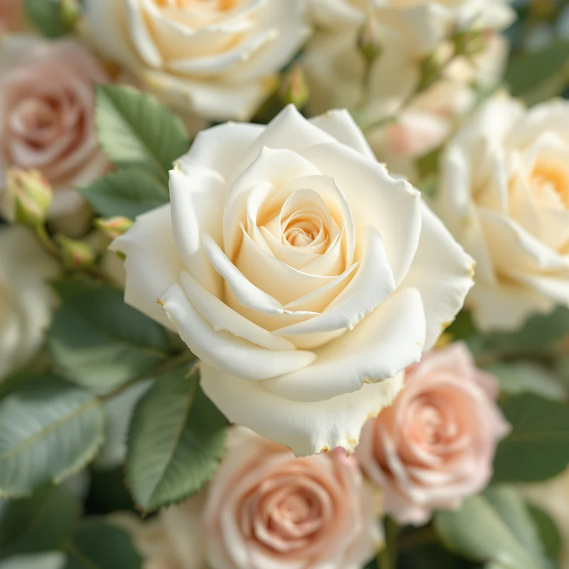 Fresh white rose background