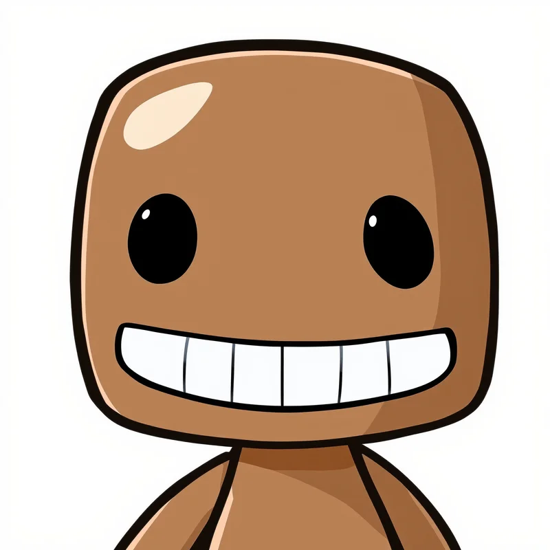 Sackboy avatar image with soft texture for messaging profile icon