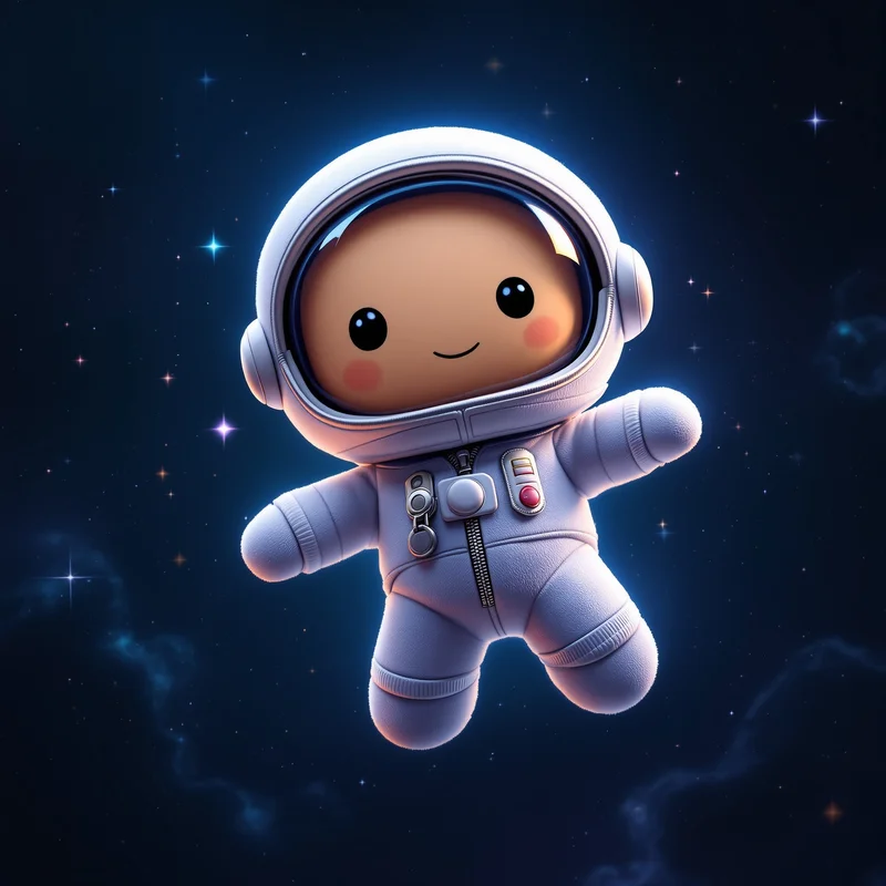 Astronaut Sackboy PFP with space suit and cosmic glow