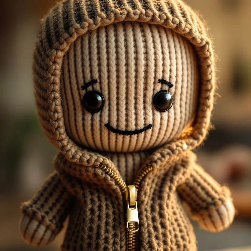 Cozy Sackboy PFP with warm knitted texture and soft smile