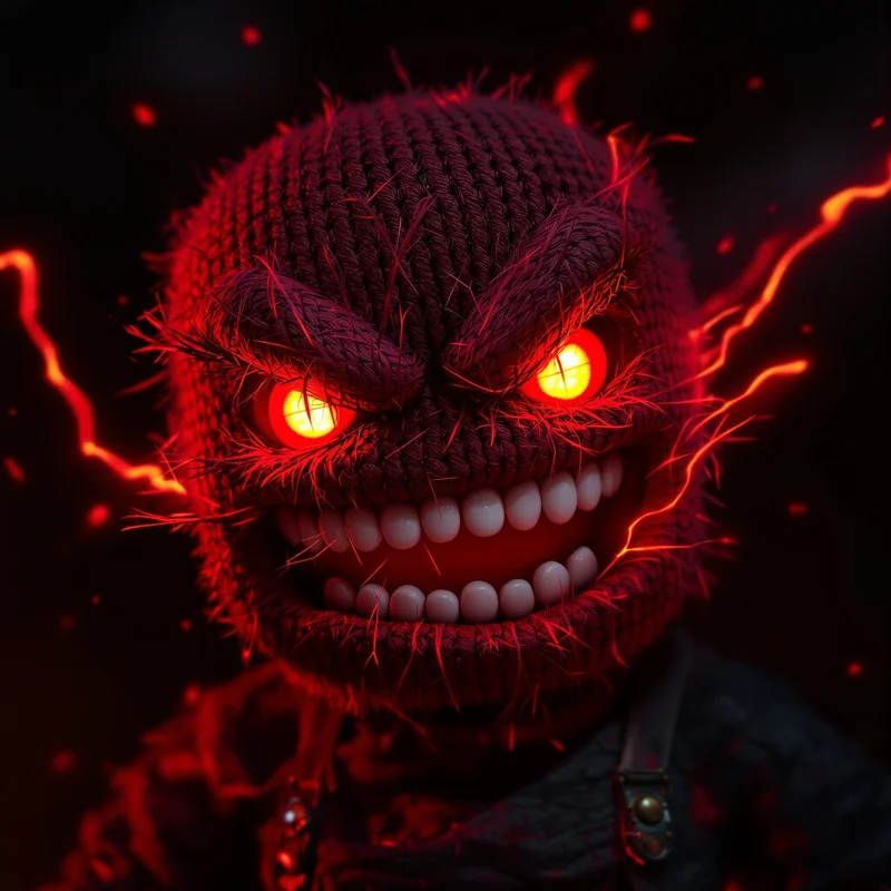 Rage Sackboy PFP with exaggerated angry expression