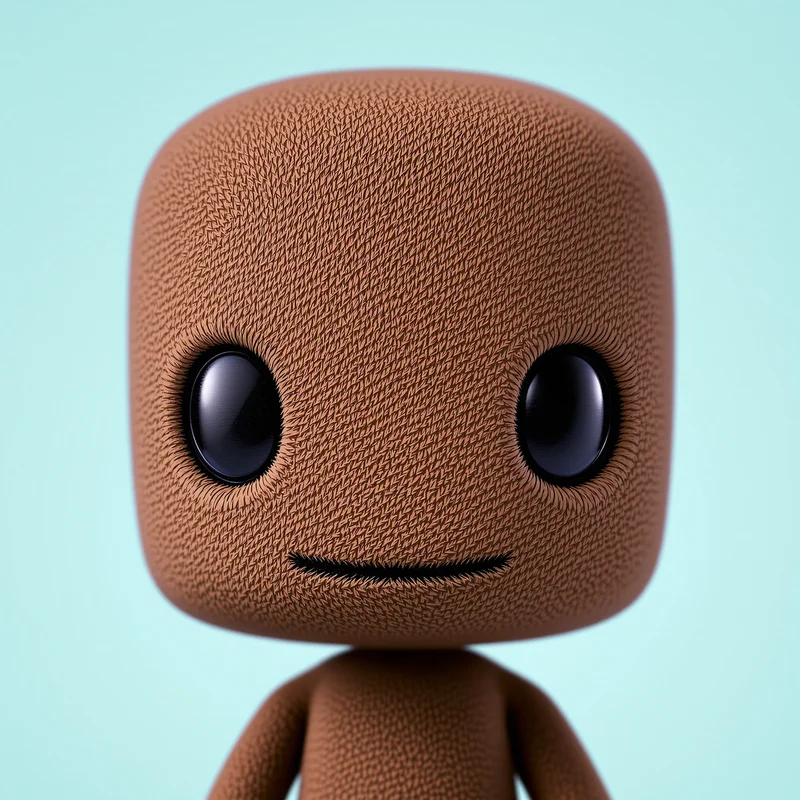 Sackboy portrait icon with bright colors for avatar display