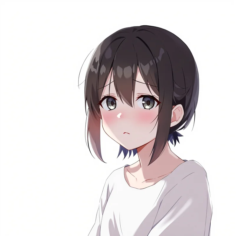 low mood anime portrait with calm color palette for online avatar styling