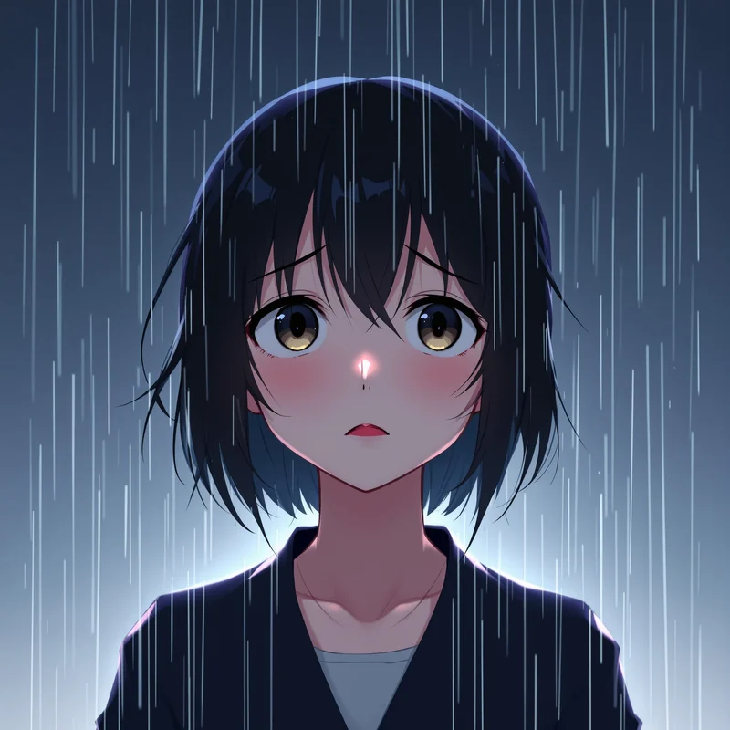 quiet anime profile icon with light gradient background for profile picture use