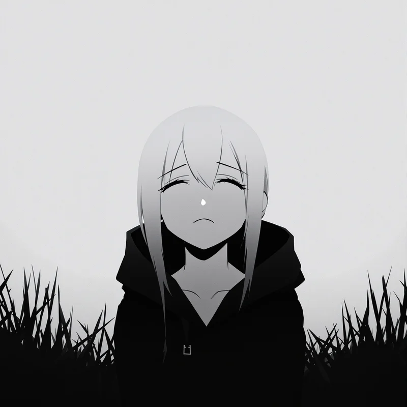 quiet anime profile icon with soft glow for online avatar styling