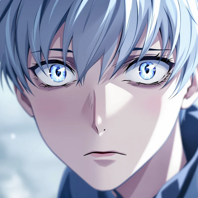 sad anime pfp with numb expression and hollow eyes
