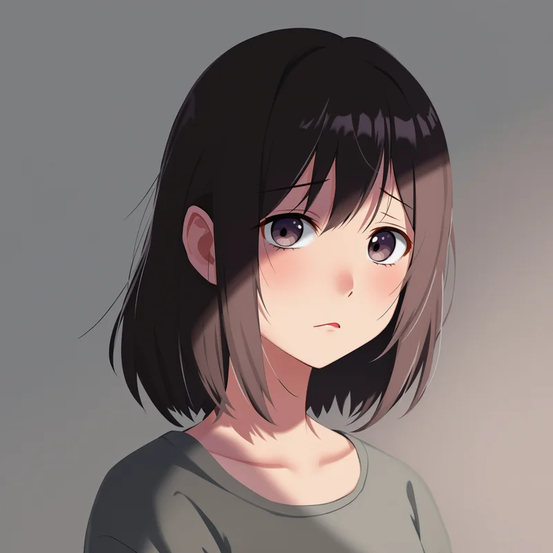 melancholy anime avatar with soft lighting for online avatar styling