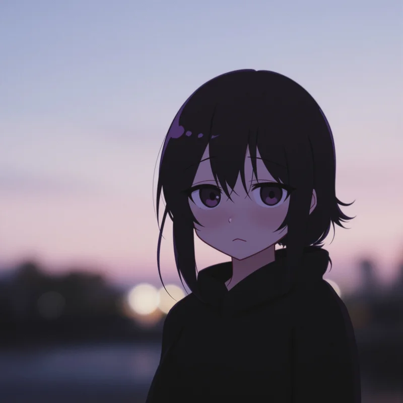 quiet anime profile icon with calm color palette for avatar display