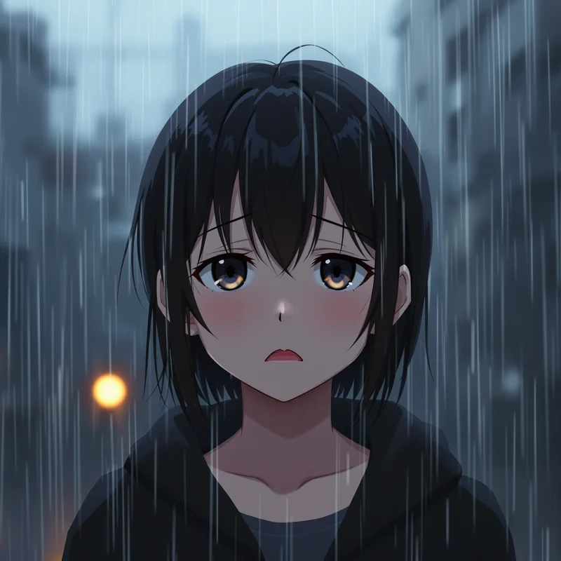 quiet anime profile icon with minimal background for avatar display