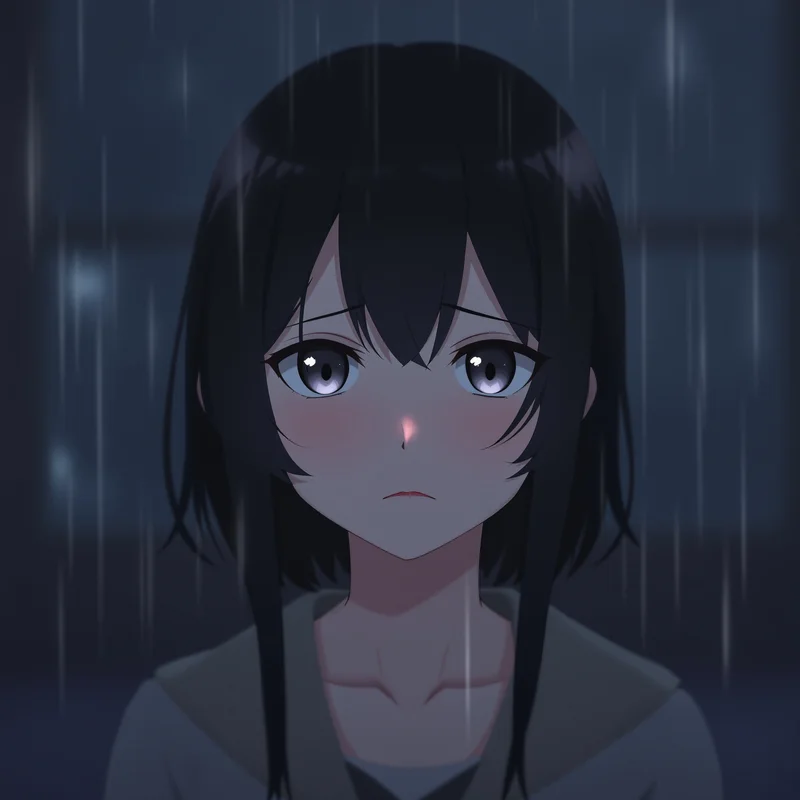 sad anime profile picture with faded colors for emotional profile identity