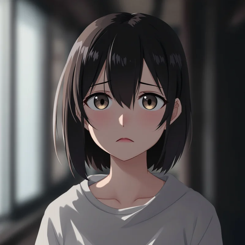 melancholy anime avatar with faded colors for emotional profile identity