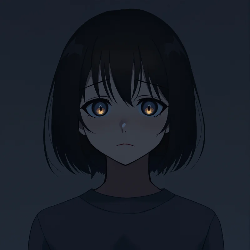 sad anime profile picture with gentle shadows for soft avatar use