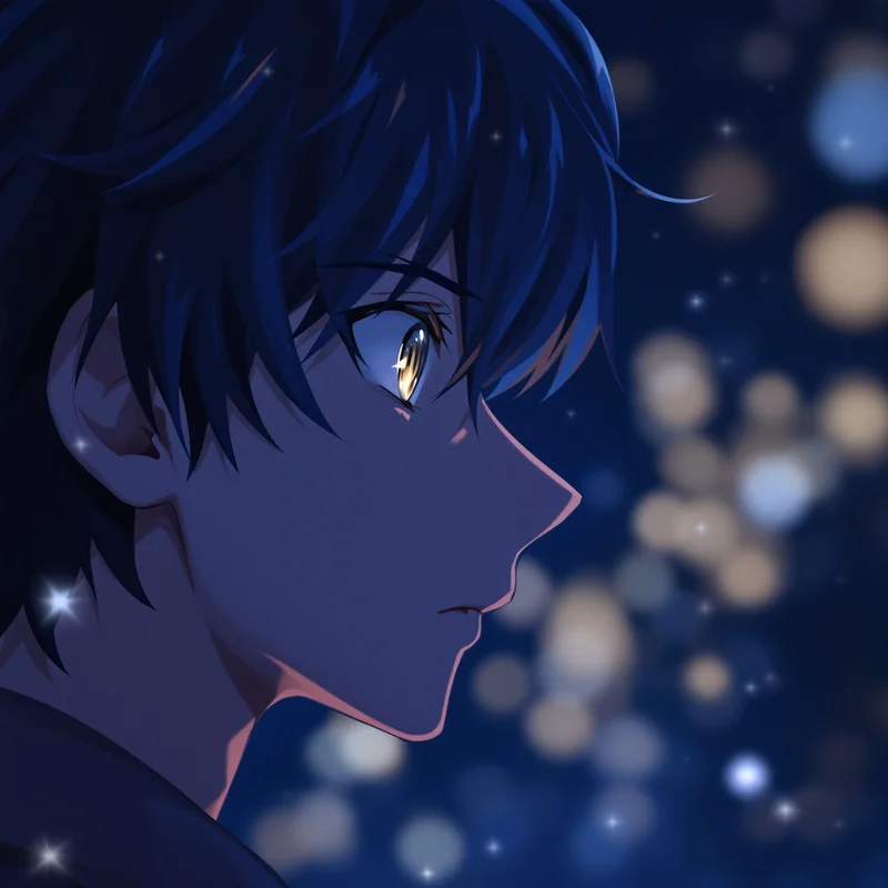 sad anime pfp with nostalgic night tones and lingering sadness