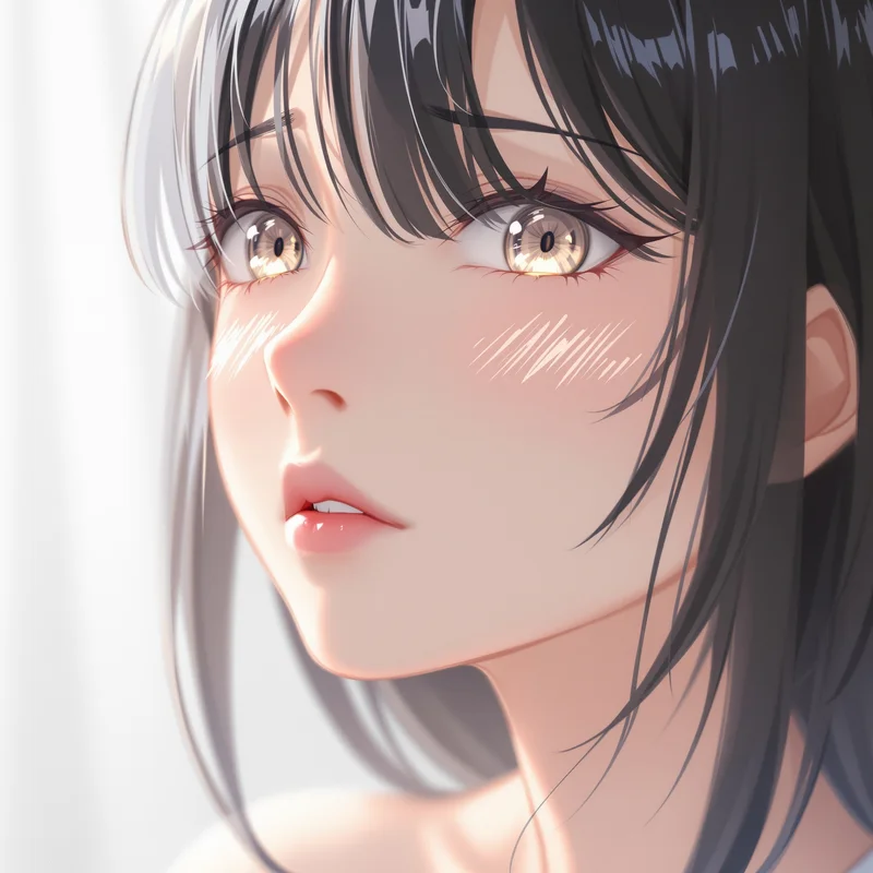 sad anime pfp with pale intimate light and vulnerable emotion