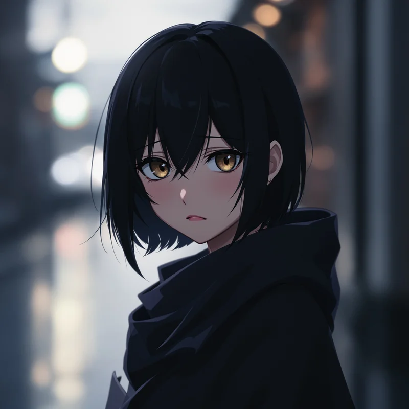 low mood anime portrait with soft lighting for soft avatar use