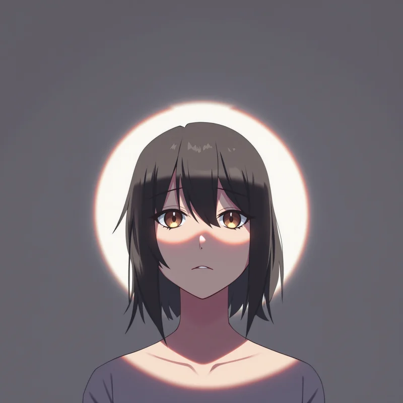 low mood anime portrait with smooth shading for sad PFP design