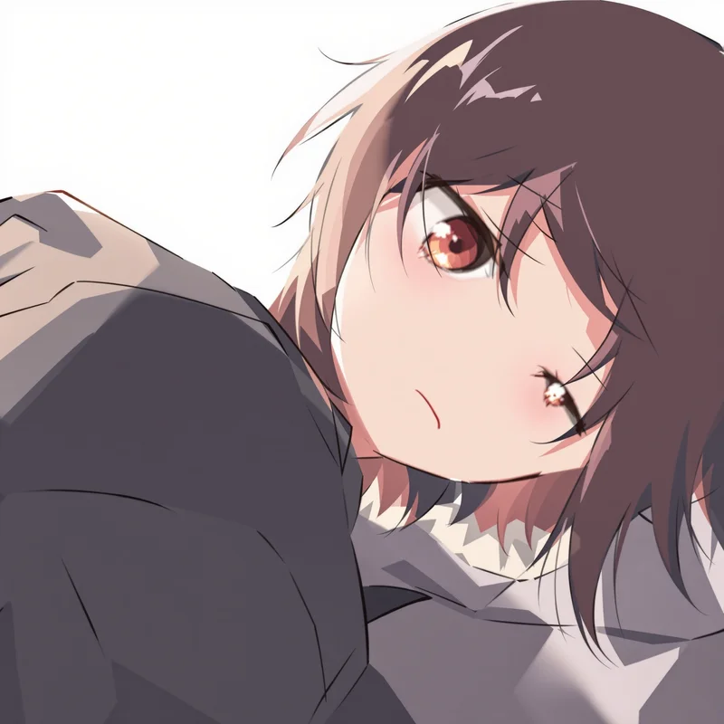 tearful anime profile with calm color palette for soft avatar use