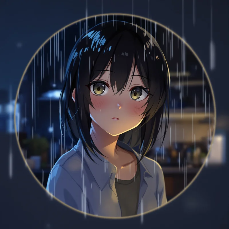 Anime avatar with night bus stop mood and readable headshot