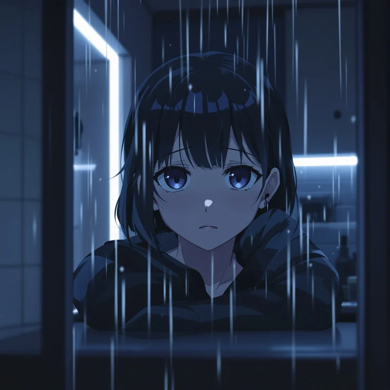 Anime avatar with night bus stop mood and readable headshot