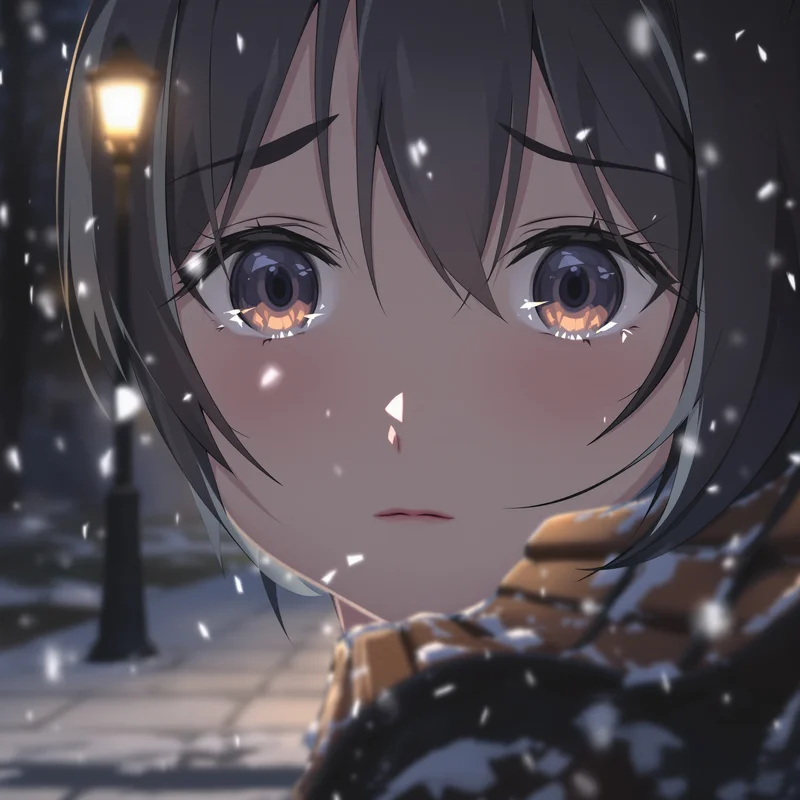 Sad anime PFP avatar with rainy window scene and clear face