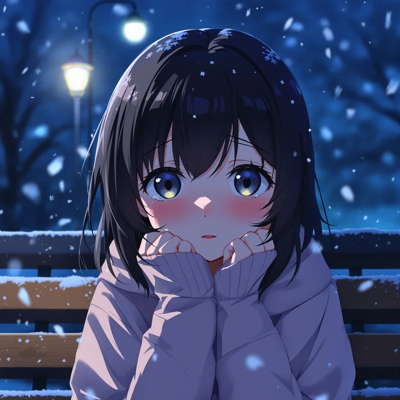 Anime avatar with train window scene and clear silhouette