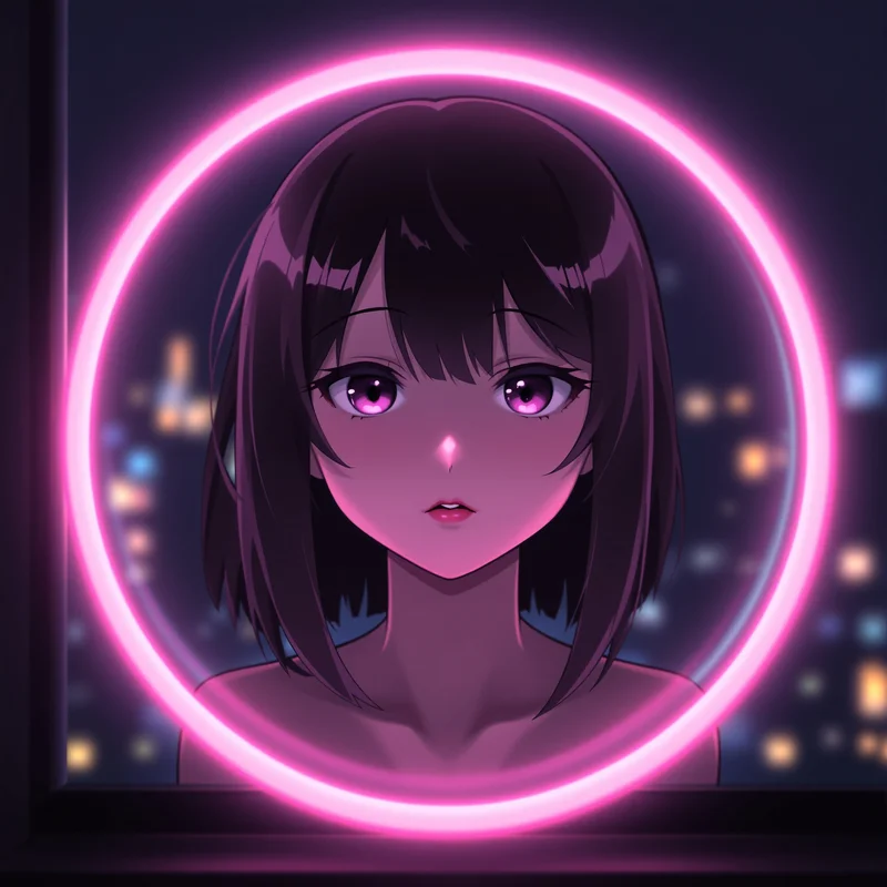 Melancholy anime PFP with bedroom light and clean composition