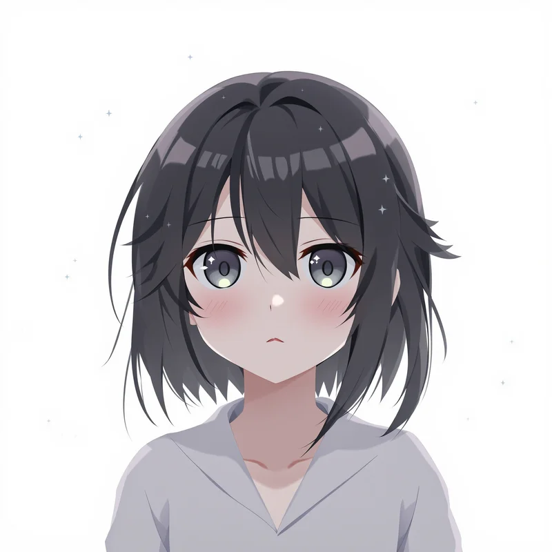 low mood anime portrait with soft glow for online avatar styling