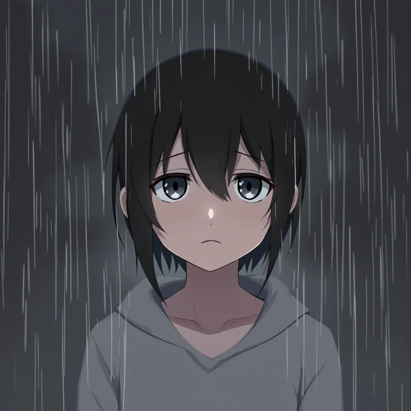 tearful anime profile with low contrast lighting for messaging profile icon