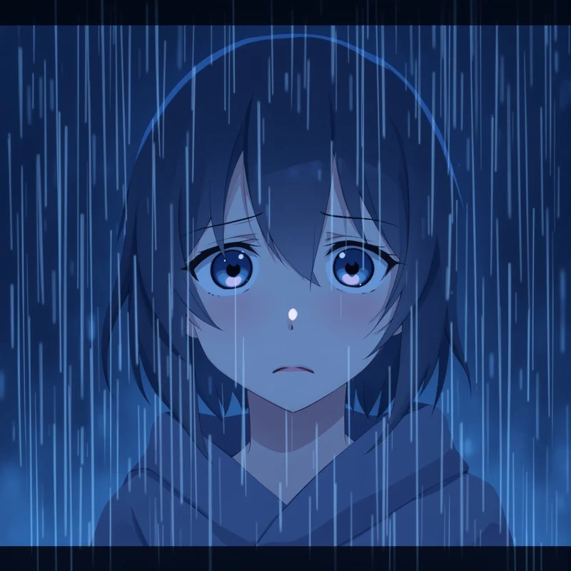 lonely anime avatar image with light gradient background for avatar display